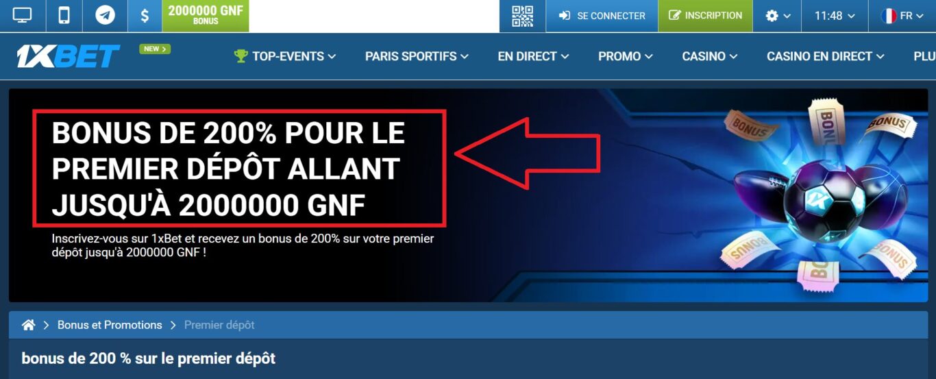 Conditions du 1xBet bonus premier depot